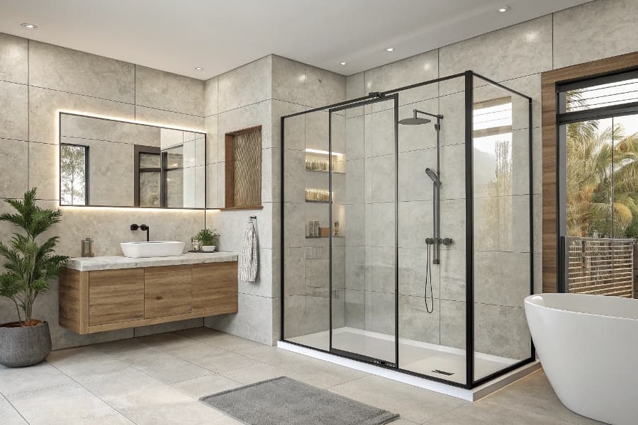 Semi-Frameless Shower Screen